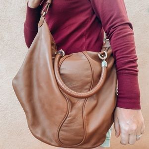 Luxury Christian Louboutin Brown Leather Bag